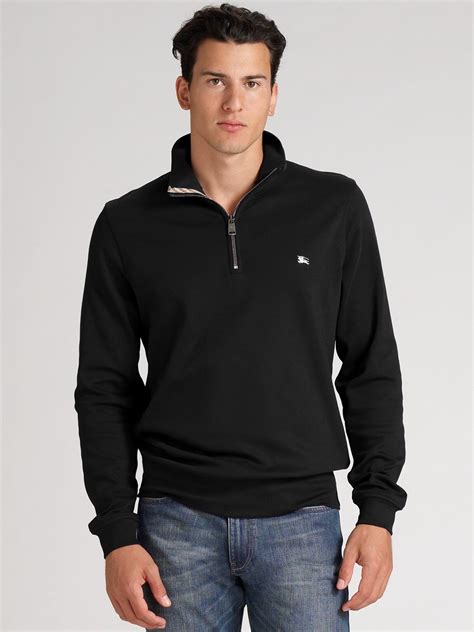 burberry men's half zip pullover